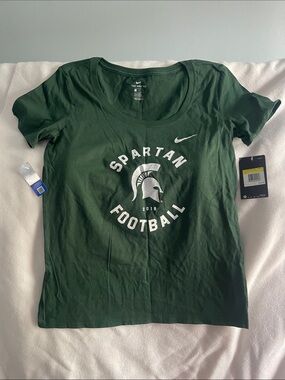 Nike Women’s Forest Green Spartan Football Graphic Tee